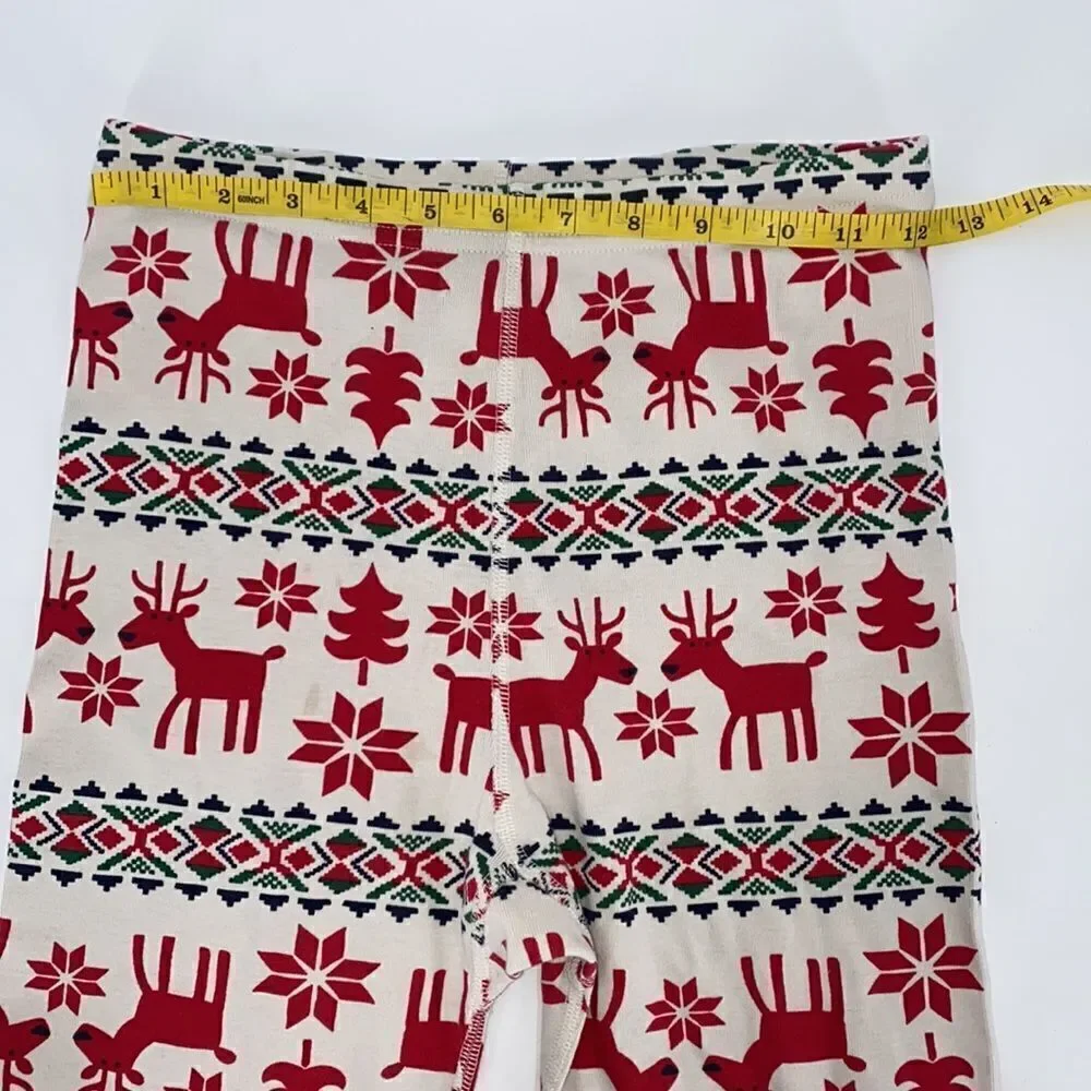 Hanna Andersson Christmas PJ Bottoms Girls Size 14 Holiday Deer Pajamas